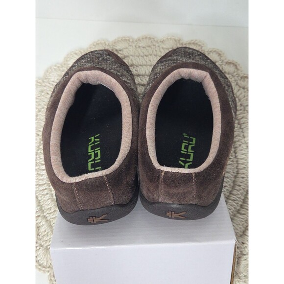 Mens KURU Draft slip-on mules Slipper Cocoa Brown Heather Knit 10M Comfort Cozy